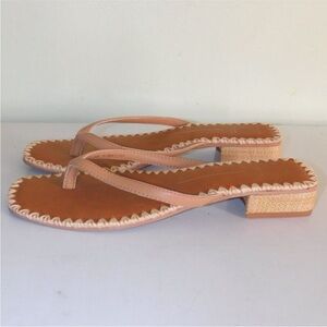 Dolce Vita Pink Tan Braided Low-Heel Thong Sandals